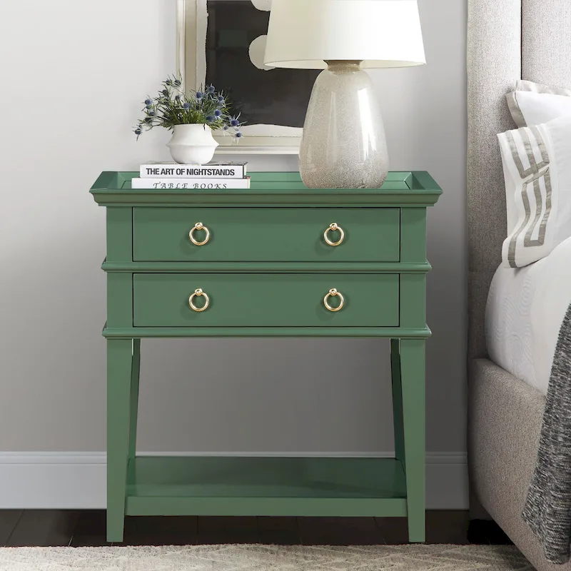 Collette 2-Drawer Tray Top Nightstand by Greyson Living