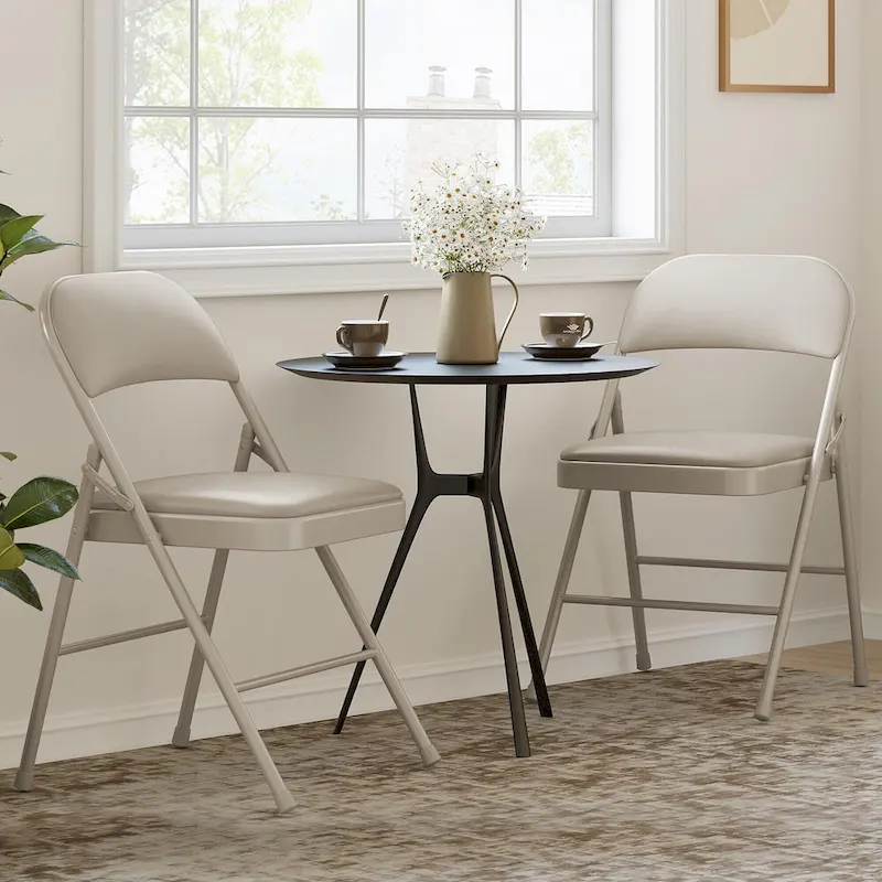 Folding Chairs 2/4 Pack With Padded Cushion and Back