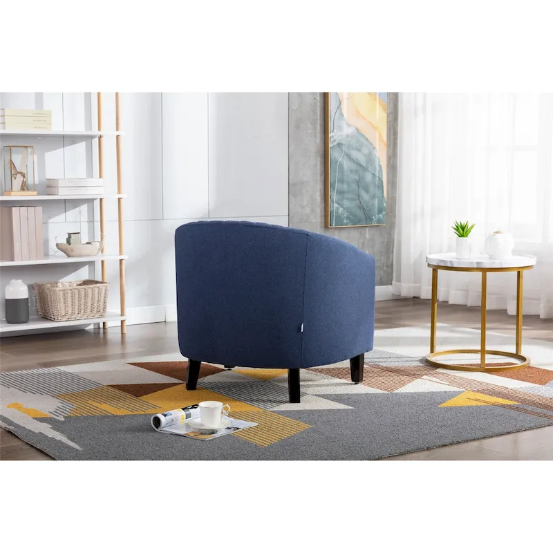 Barrel Accent Chair with Nailhead Trim and Solid Wood Legs