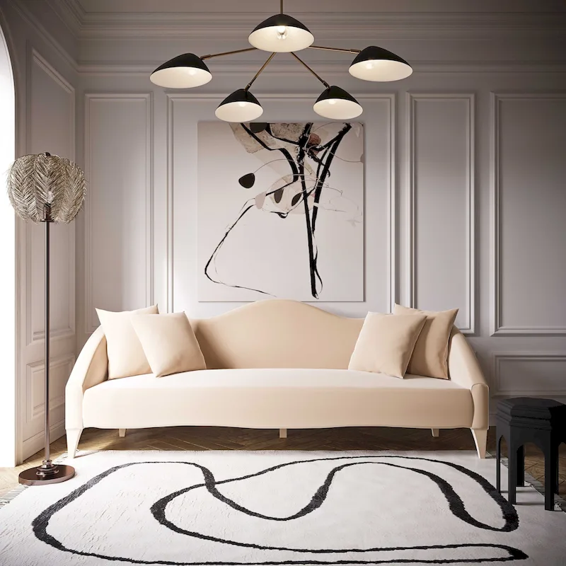 Velvet Sofa - 96W x 36.2D x 34.3H - 96W x 36.2D x 34.3H