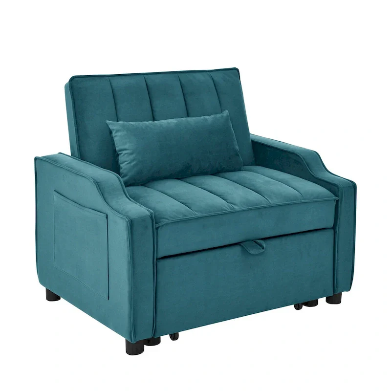 Velvet Pull Out Armchair