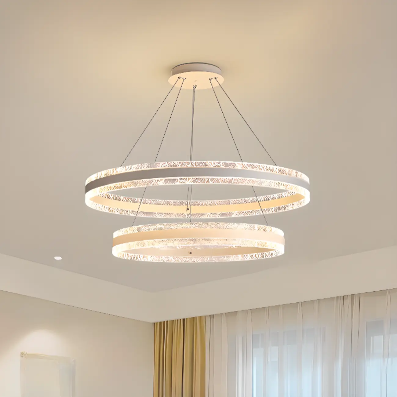 Modern LED Gold Circular Metal Chandelier