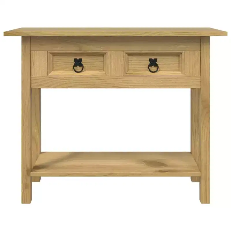 vidaXL Console Table Brown Solid Waxed Pinewood 36.6 x 13.6 x 28.7 in