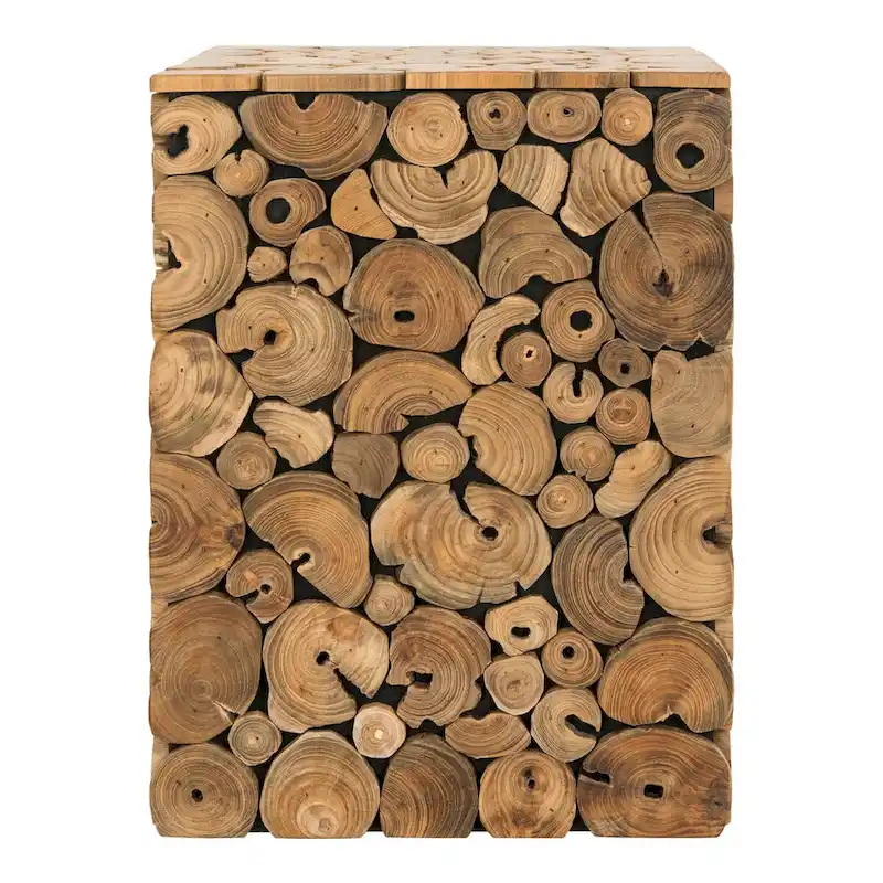 SAFAVIEH Iida Bali Black Stool - Natural - 13  x 13  x 18  - 13Wx13Dx18H