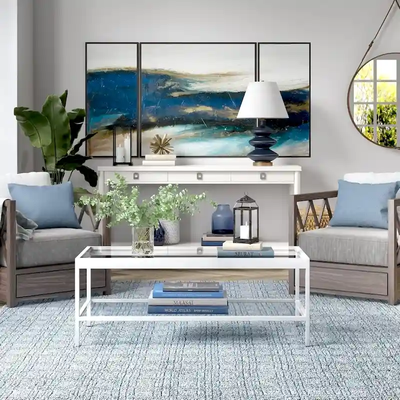 Alexis Metal and Glass Coffee Table