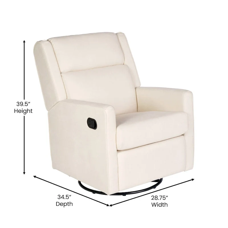 Manual Rocking Recliner Chair with Swivel and Gliding Motion