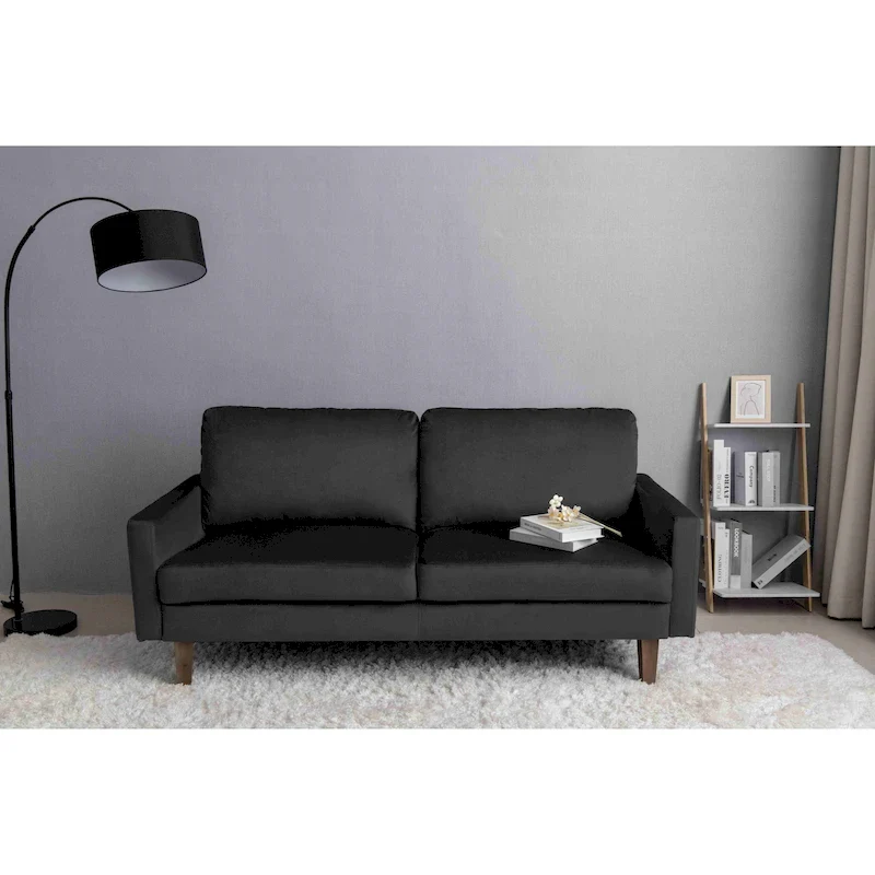 Velvet Square Arm Sofa