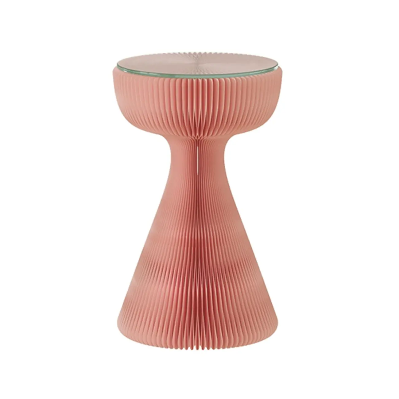 Foldable Modern Black Glass Top Round Side Table