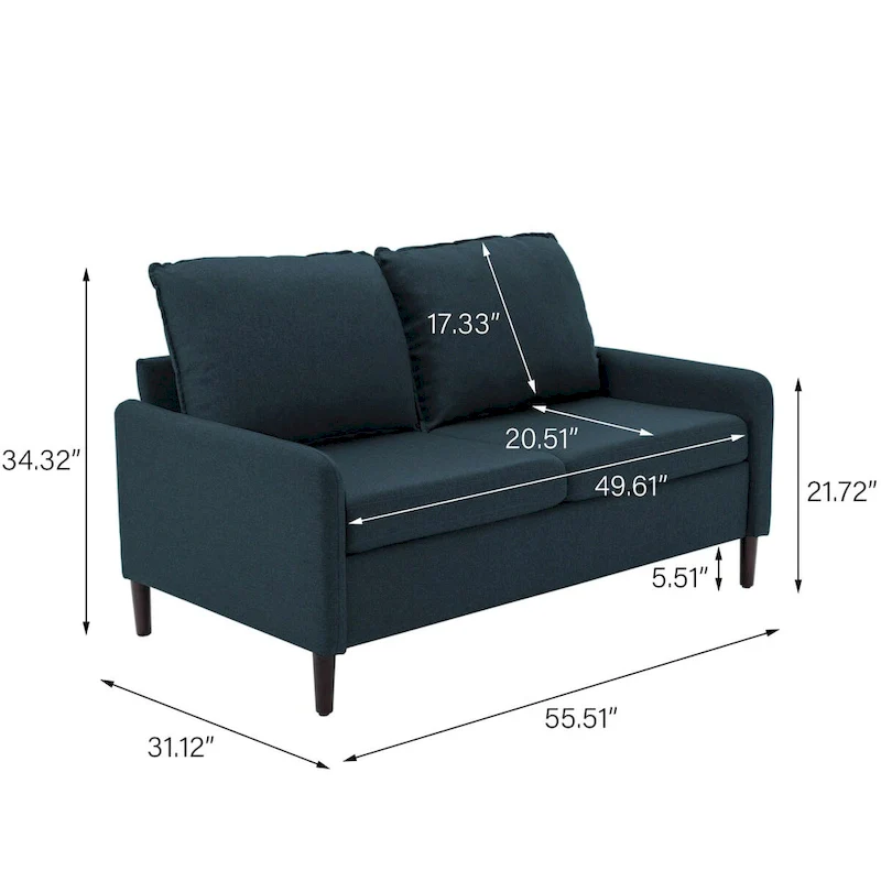 Living Room Loveseat Linen Sofa