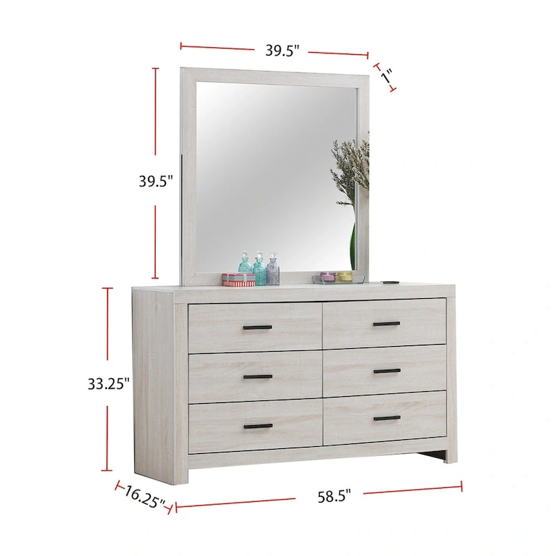 Wooden Queen Bedroom Set in Coastal White