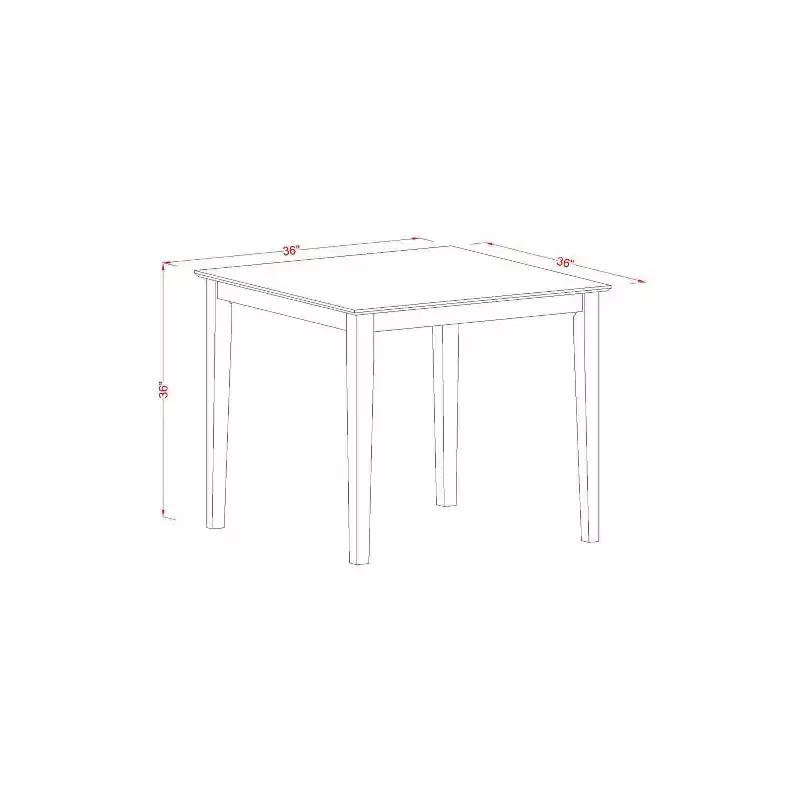 Kitchen Counter Table - 5 Piece Dining with Chairs - 36x36 Inch - Modern Design