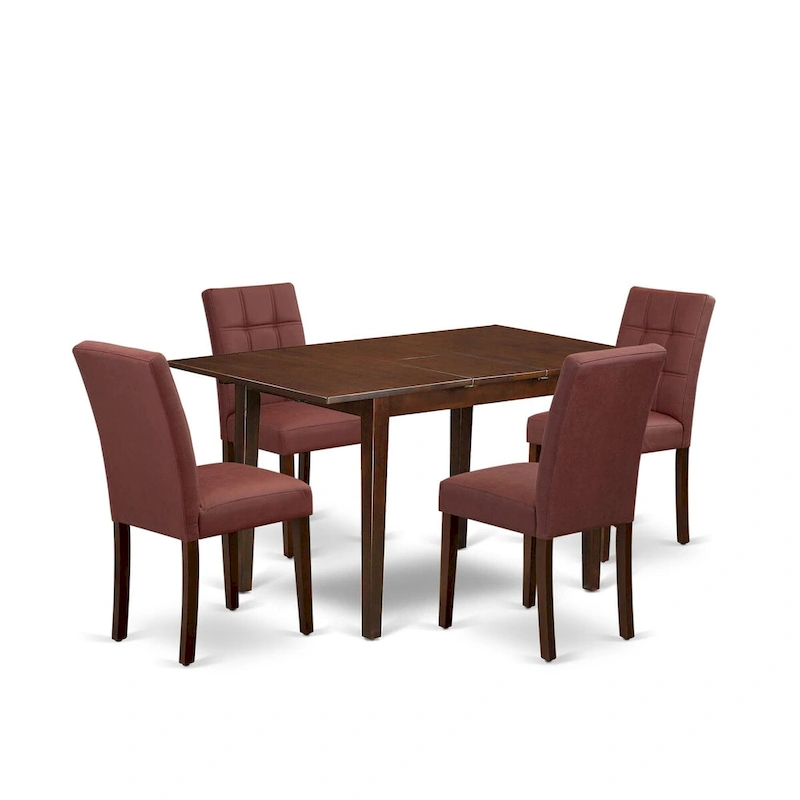 East West Furniture Dining Set Includes a Rectangle Dining Table and Chairs, Mahogany (Pieces Options)