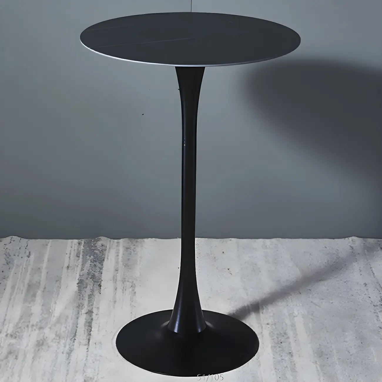 Simple White Round Metal Small Cocktail Bar Table
