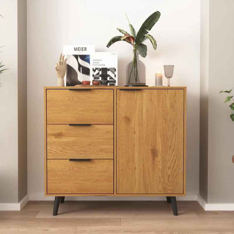 Storage Cabinet - 3 Drawers - Wood Legs - 31.5