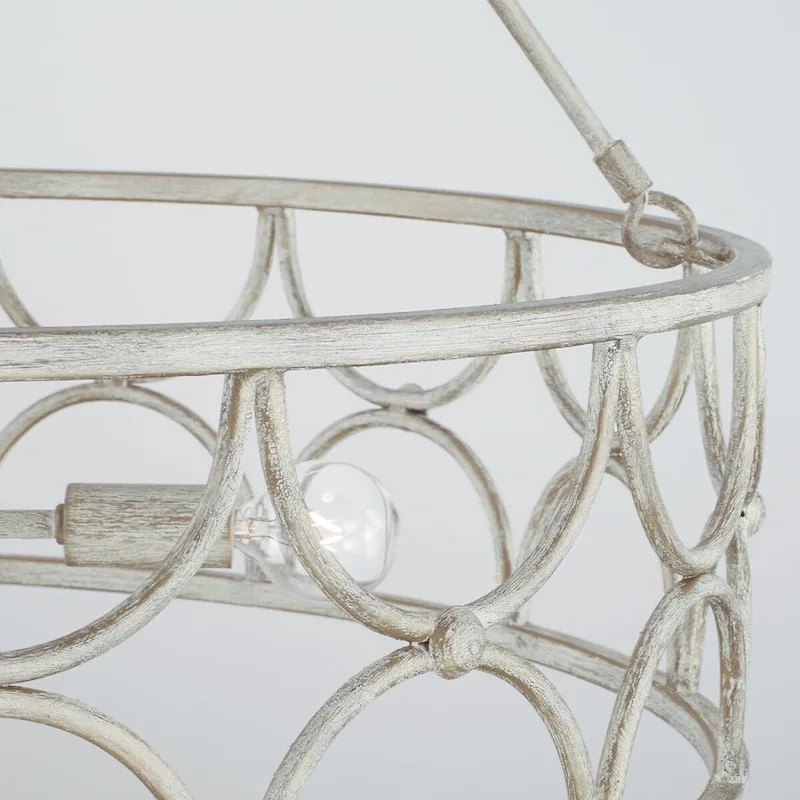 Ricci 4-light Winter White Wagon-Wheel Ring Pendant