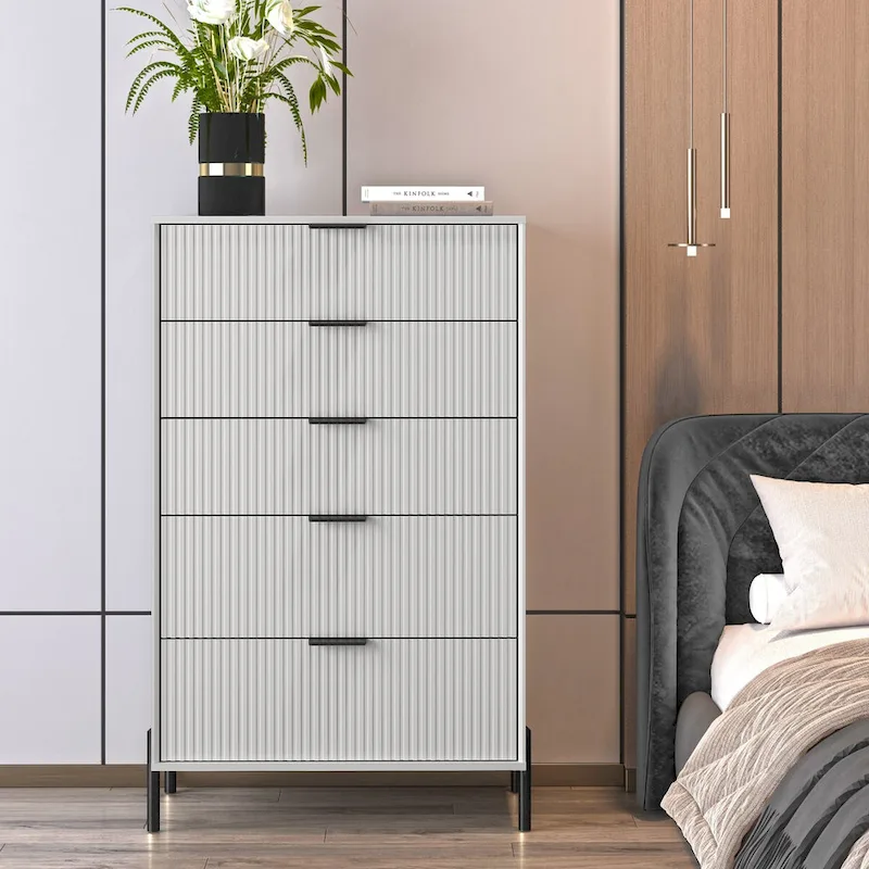 Modern 30  5-Drawer Chest with Metal Handles