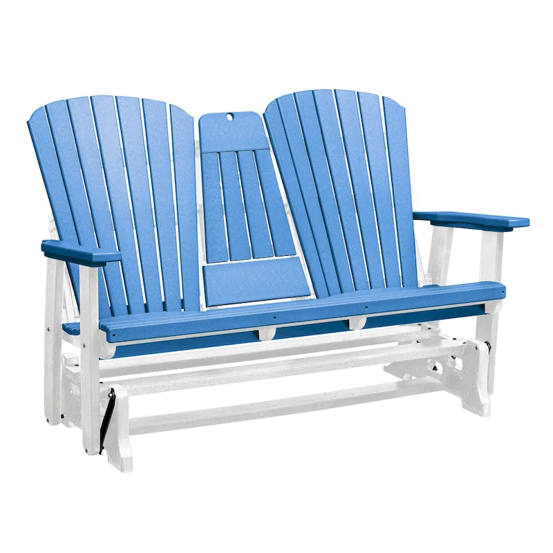 American Furniture Classics Two Seat Fan Back Glider with Drop Down Table/Cup Holder - N/A