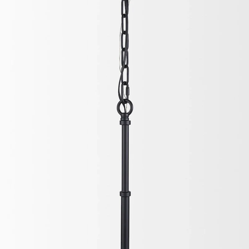 Edie Matte Black Metal w/ Frosted Glass Globe 1-Light Pendant - 12.0L x 12.0W x 54.0H