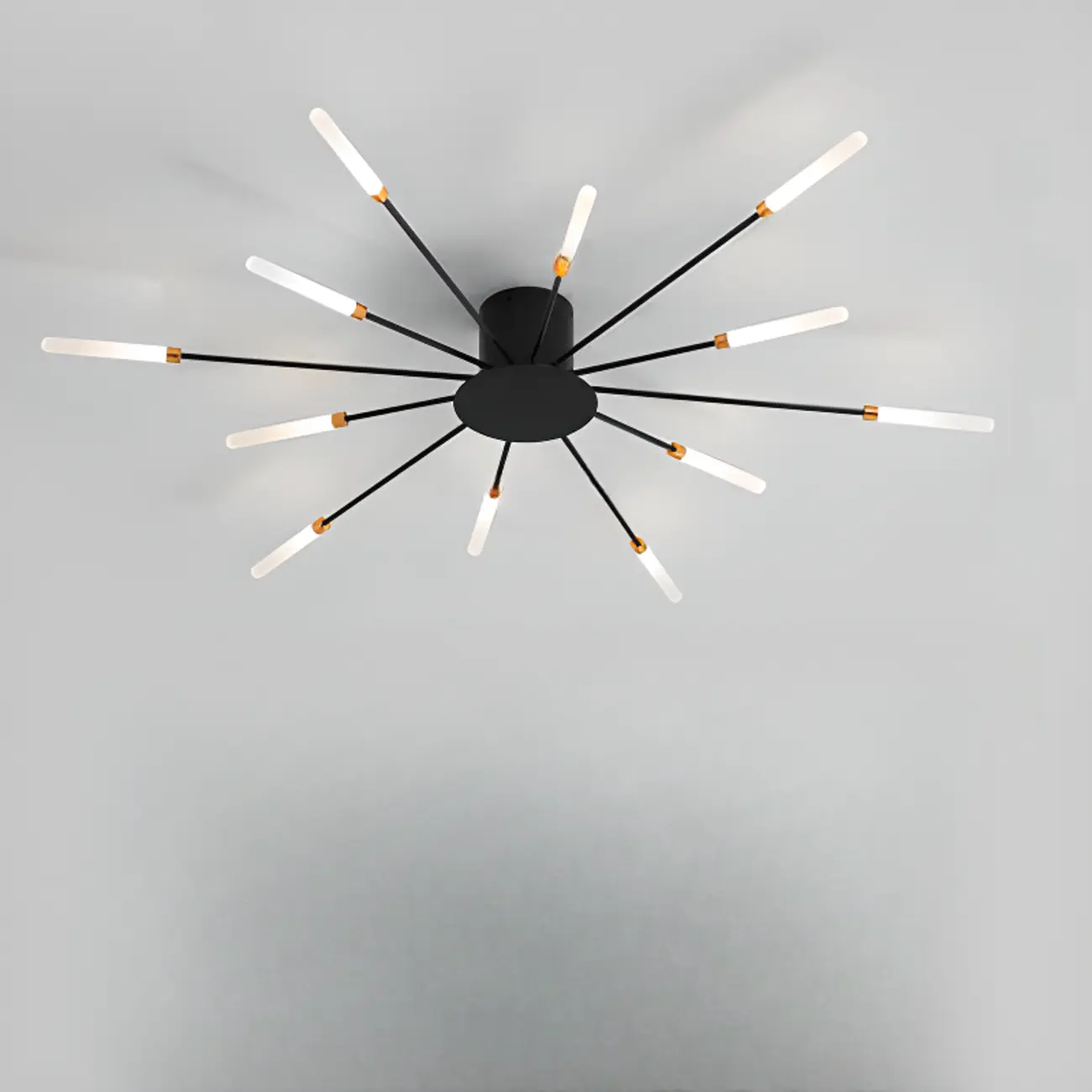 Modern Gold Sunburst LED Flush Mount Ceiling Light