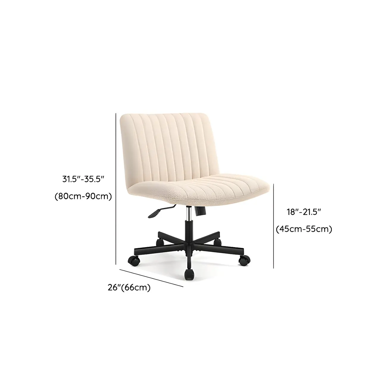 Modern Cream Leather Adjustable Swivel Side Chair