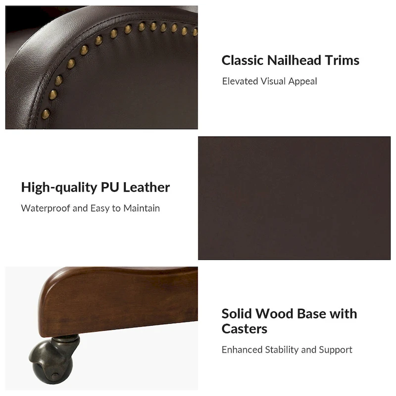 Pete Faux Leather Adjustable Height Swivel Executive Chair with Tilt Mechanism by HULALA HOME