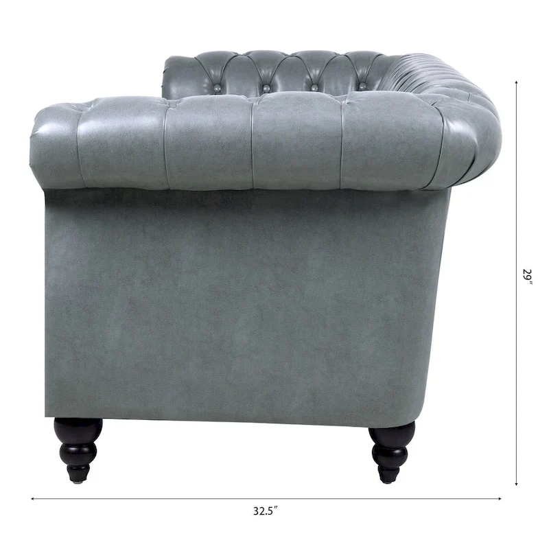 84.65 Rolled Arm Chesterfield 3 Seater Sofa