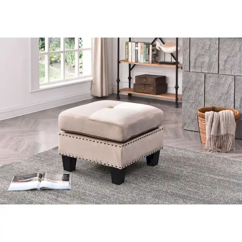 Copper Grove Meharrize Tufted Velvet Ottoman