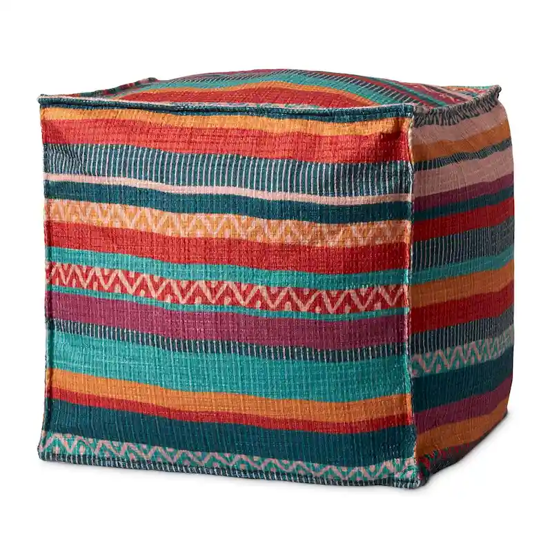 Alexander Home Striped Boho Southwestern Pouf