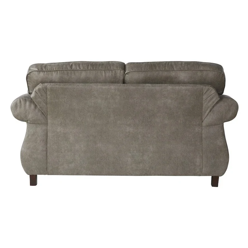 Roundhill Furniture Leinster Stone Grey Faux Leather-upholstered Nailhead Loveseat