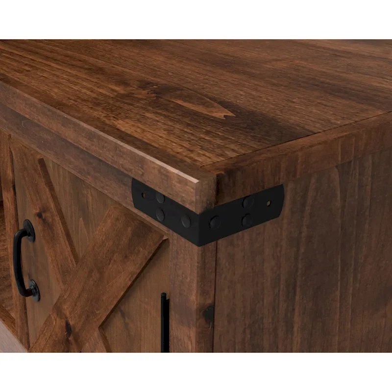 Bridgevine Home Farmhouse 48 inch Coffee Table, No Assembly Required, Aged Whiskey Finish