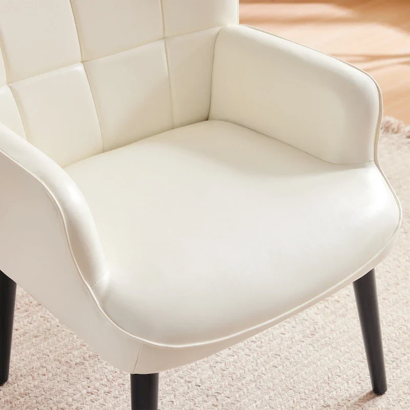 HUIMO High-back Accent Chair Modern Wing Back Chair-Faux Leather