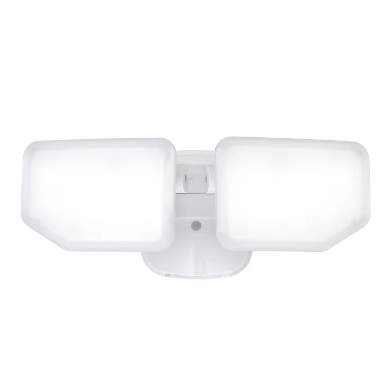 Black/White/Bronze 38-Watt 3000 Lumen Dusk to Dawn Control 2 Head Outdoor LED Security Flood Light (1-Pack) - Black