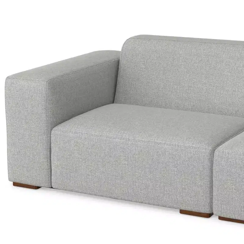 WyndenHall Biggs Right Sectional and Ottoman Pale Gray