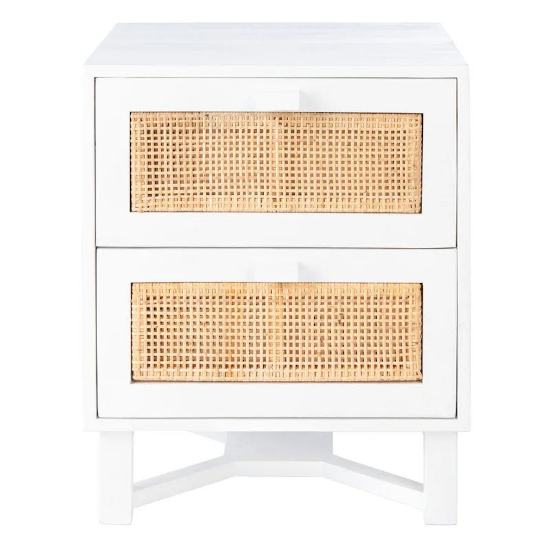 SAFAVIEH Dayana 2-Drawer Rattan Accent Table Nightstand