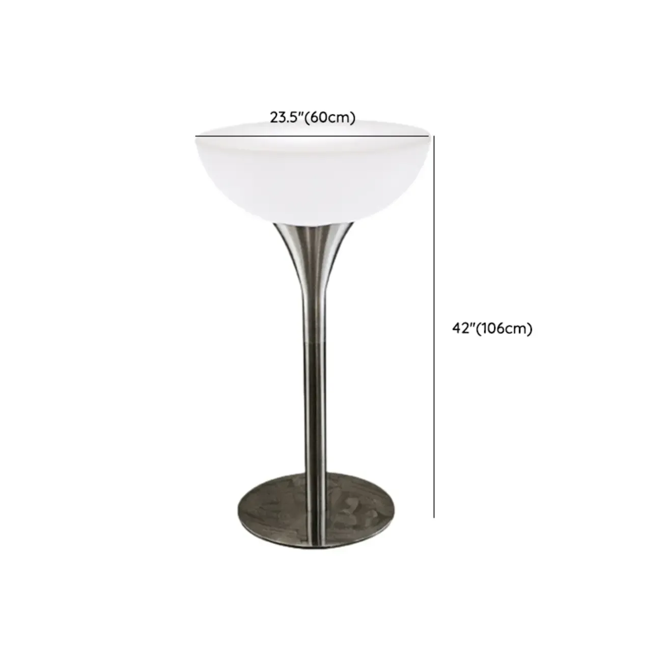 Modern Lighting White Acrylic Silver Metal Bar Tables