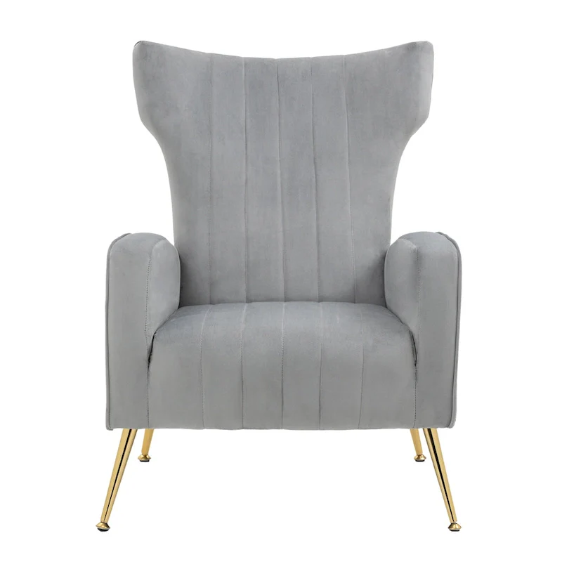 Upholstered Wingback Accent Chair - 26.4W x 37.8H x 32.6D