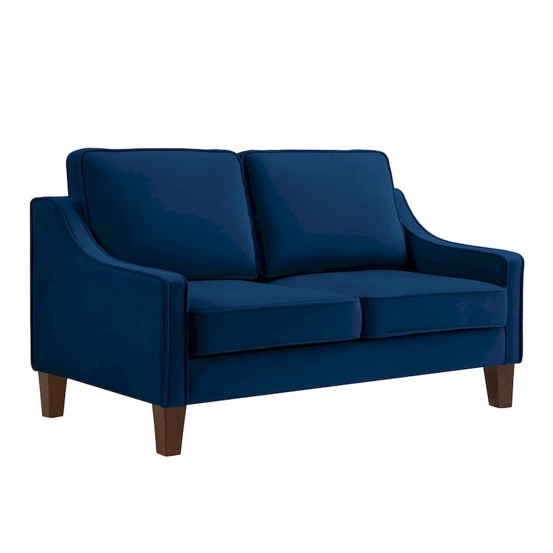 Modern Upholstered Sofa with Removable Cushions and Scooped Arms