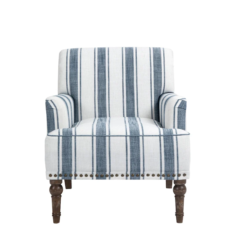 Traditional Upholstered Stripe Accent Chair Modern Armchair