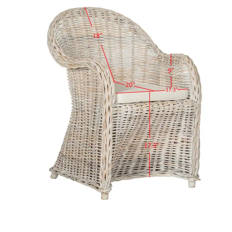 SAFAVIEH Sinja Yellow Rattan Club Chair - 24  x 26  x 35  - 24Wx26Dx35H
