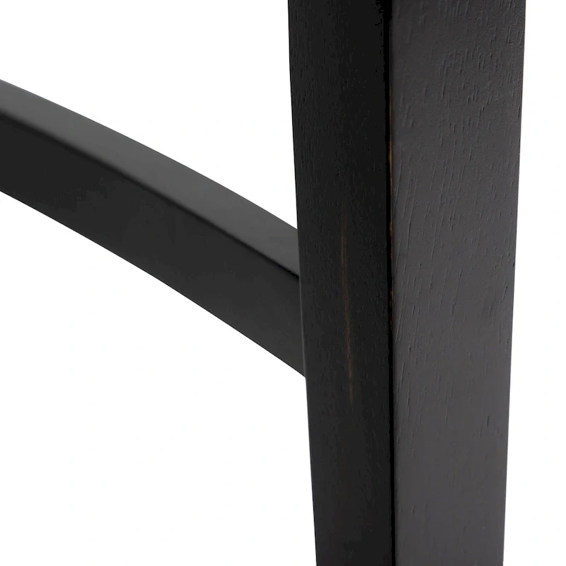 Kieran Farmhouse 5-Piece Black Wooden Dining Set