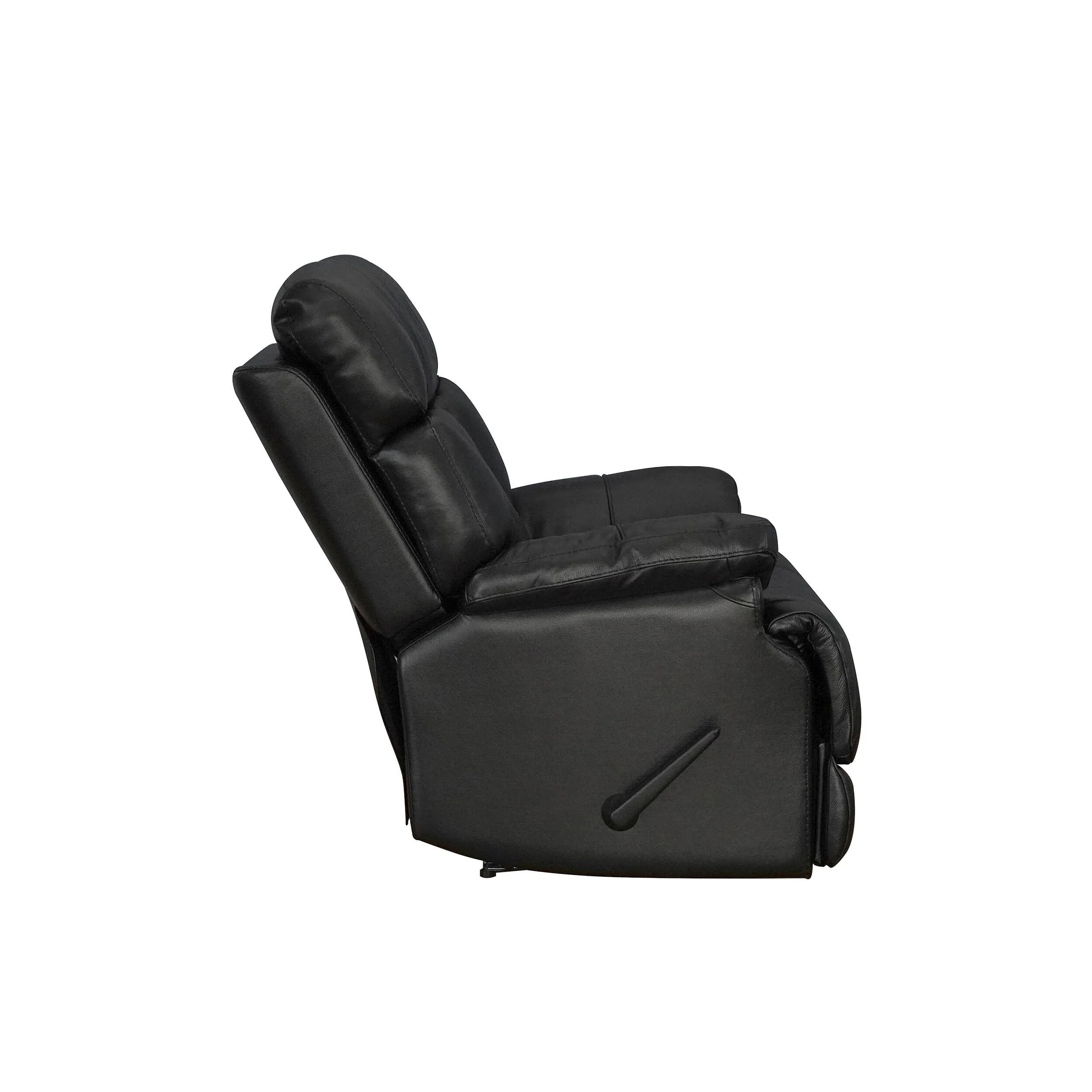 Davin Top Grain Leather Genuine leather Brown Extendable Footrest Manual Recliner