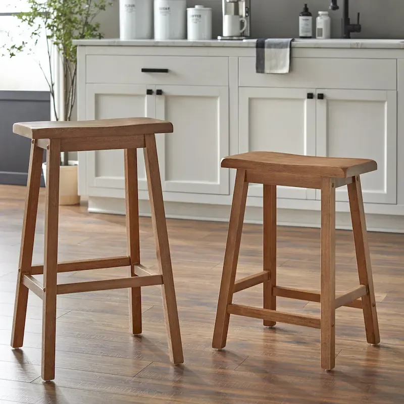 Simple Living Marney Rubberwood 24-inch Counter-height Bar Stools (Set of 2)