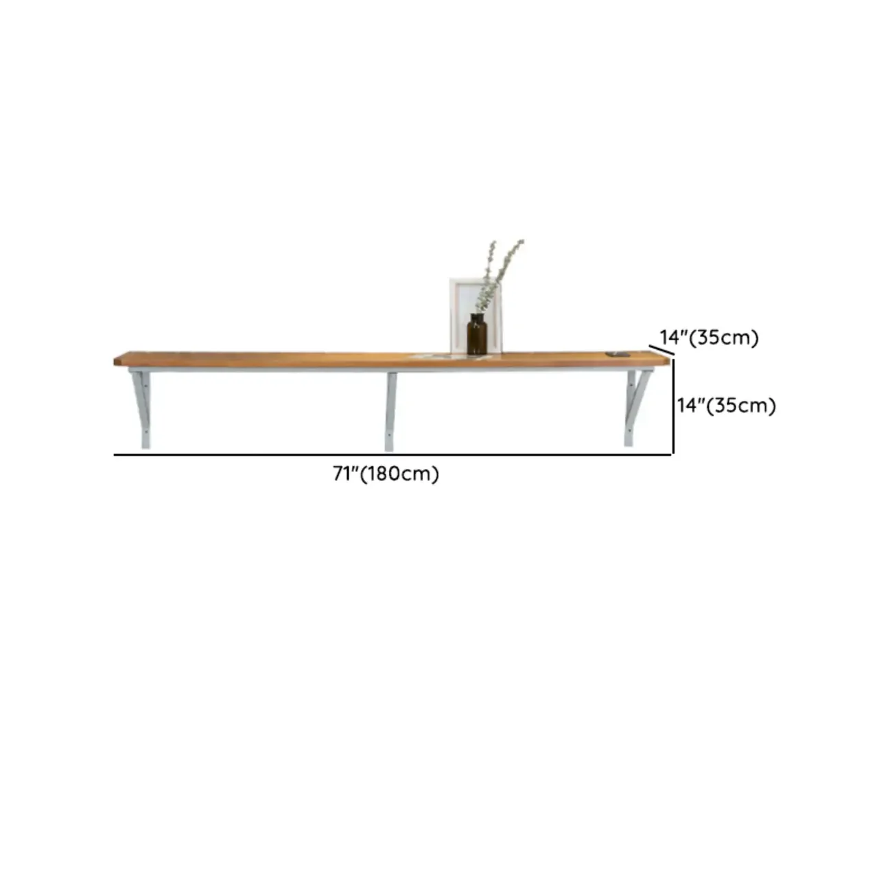 Rectangular Solid Wood Wall Mounted Bar Table