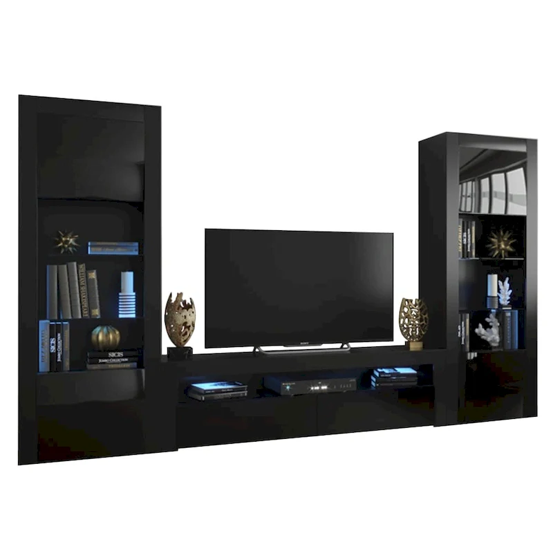Milano Set Modern Wall Unit Entertainment Center