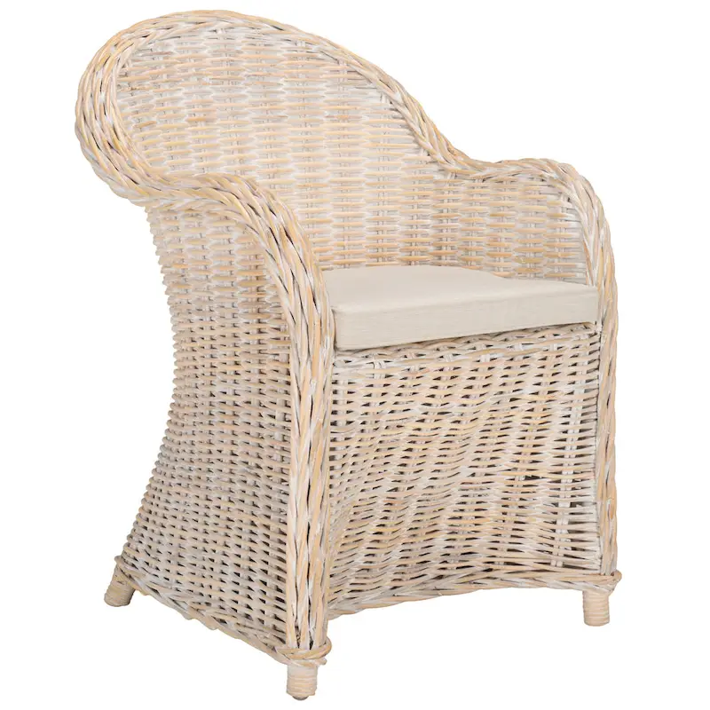 SAFAVIEH Sinja Yellow Rattan Club Chair - 24  x 26  x 35  - 24Wx26Dx35H