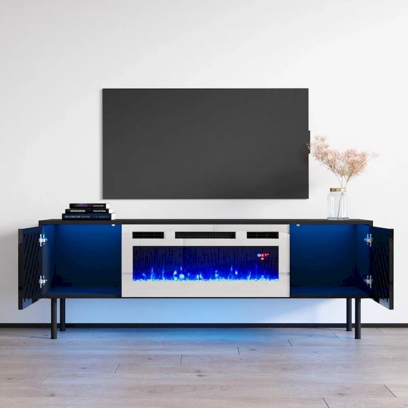 63-Inch TV Stand with Electric Fireplace