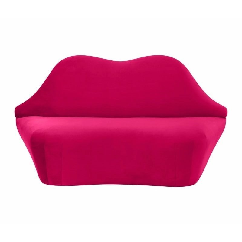 Lips Velvet Settee - 67.7W x 29.1D x 36H