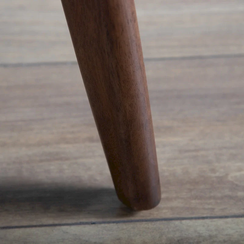 Mid-Century Modern Boucle Wingback Walnut Accent Chair