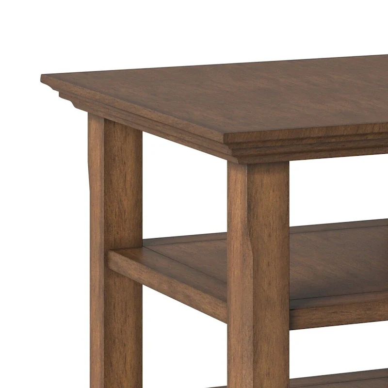 Square End Table with Open Shelves - 19 Inch Wide