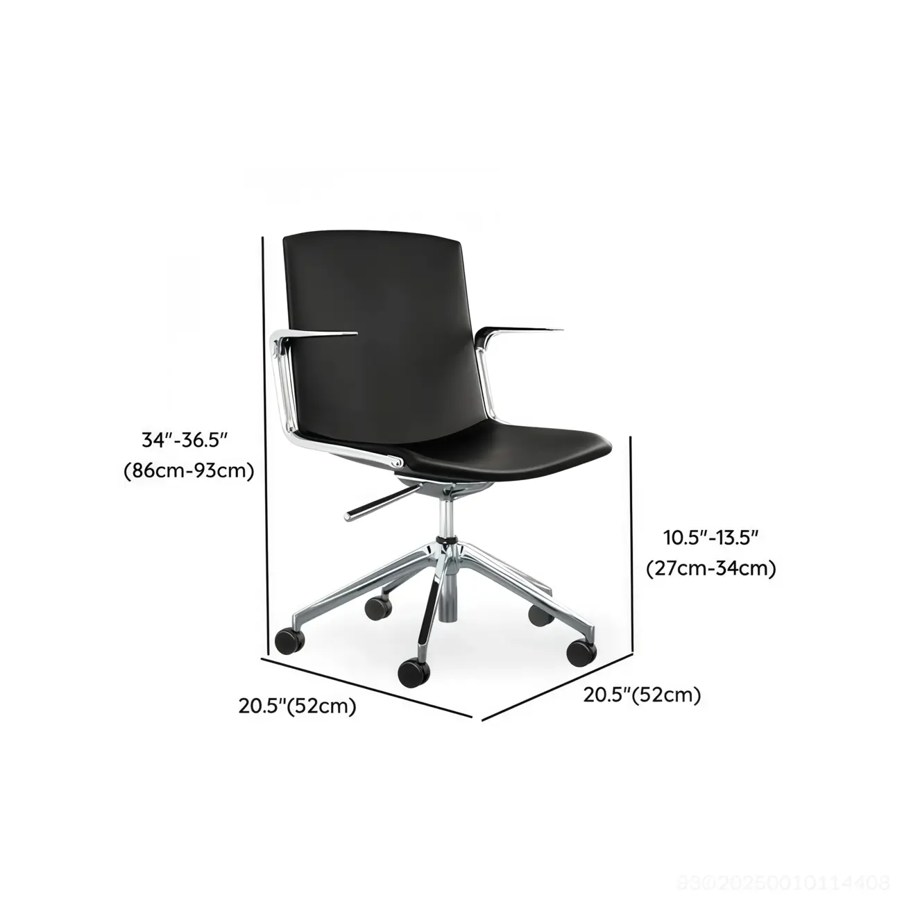 Modern Leather Adjustable Swivel Armrests Office Chair